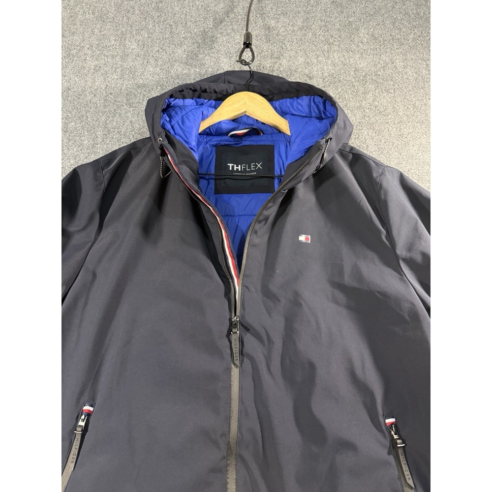 Tommy Hilfiger Mens XXL Hooded Winter Coat Jacket Water Wind Resistant Navy 2X